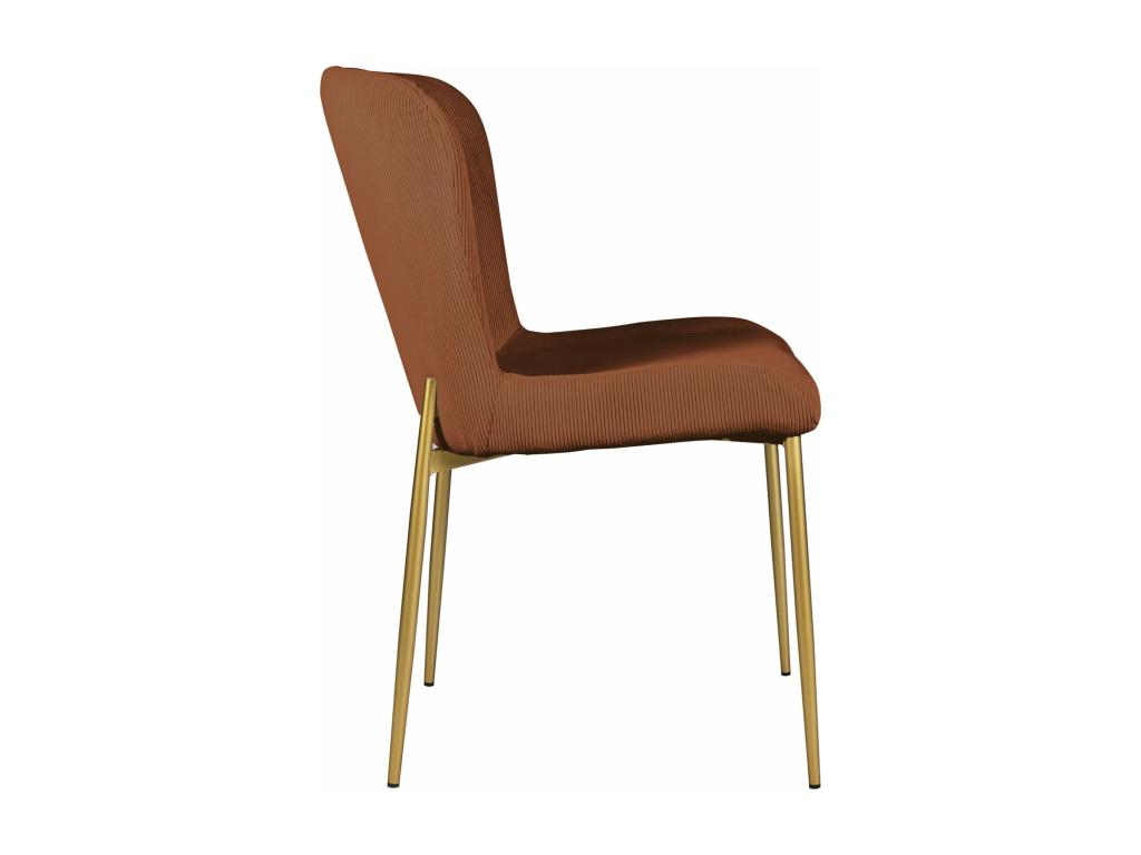 Chair - in copper corduroy - gold metal legs - NEW AHFT43635