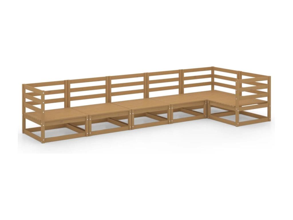 6-piece garden furniture set, honey brown, solid pine wood DHPN88941