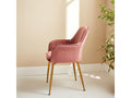 Armchair in old rose velvet with gold metal legs - Shella W 58 x D 58 x H 85 ASLO95188