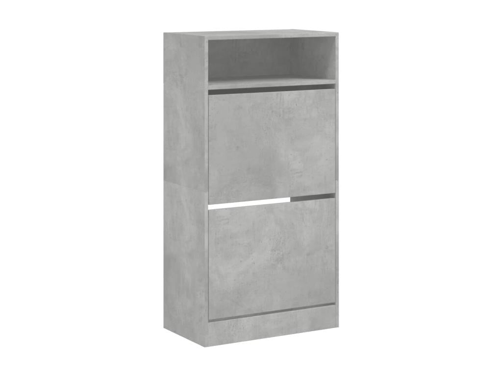Concrete grey shoe cabinet 60x34x116 engineered wood EYNB12431