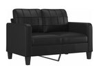 2-piece sofa set with black faux leather cushions VUSH24142