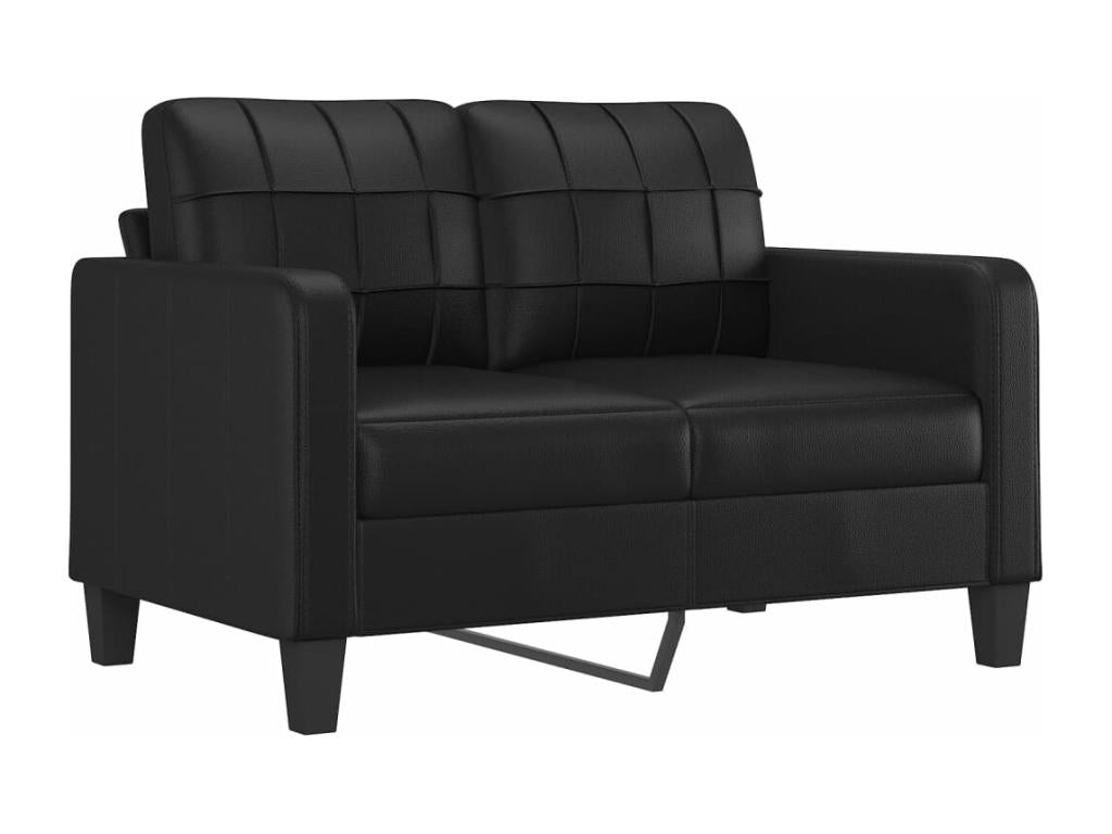 2-piece sofa set with black faux leather cushions VUSH24142