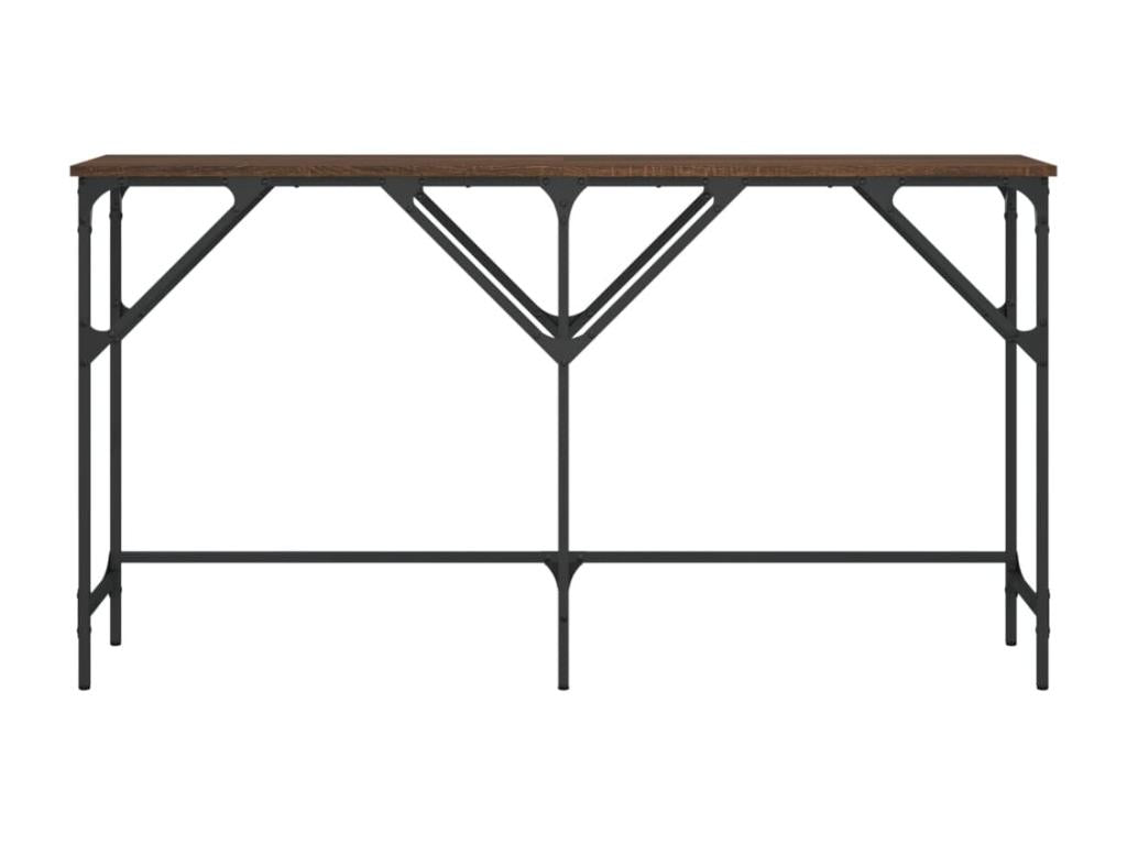 Console table in brown oak, 140x29x75 cm, engineered wood, OWBI61647