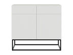 Two-door chest of drawers - 100 cm white with black legs - Lysvia IKQN81759