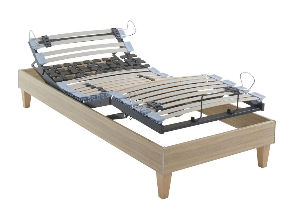 Lysvia 50 electric bed base, light oak finish, 90x200 cm, ZVYY51650