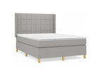 Bed base with mattress, light grey, 140x200 cm, fabric, IUES59868