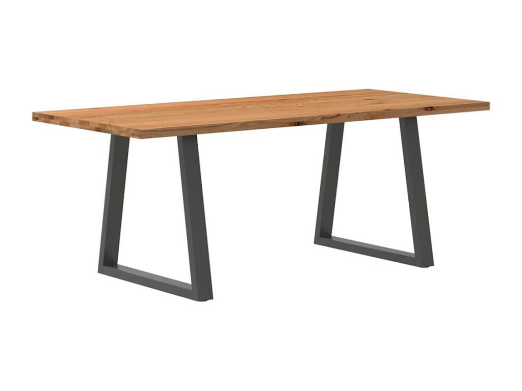 Light brown rectangular solid oak dining table TYWI00784