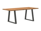 Light brown rectangular solid oak dining table TYWI00784
