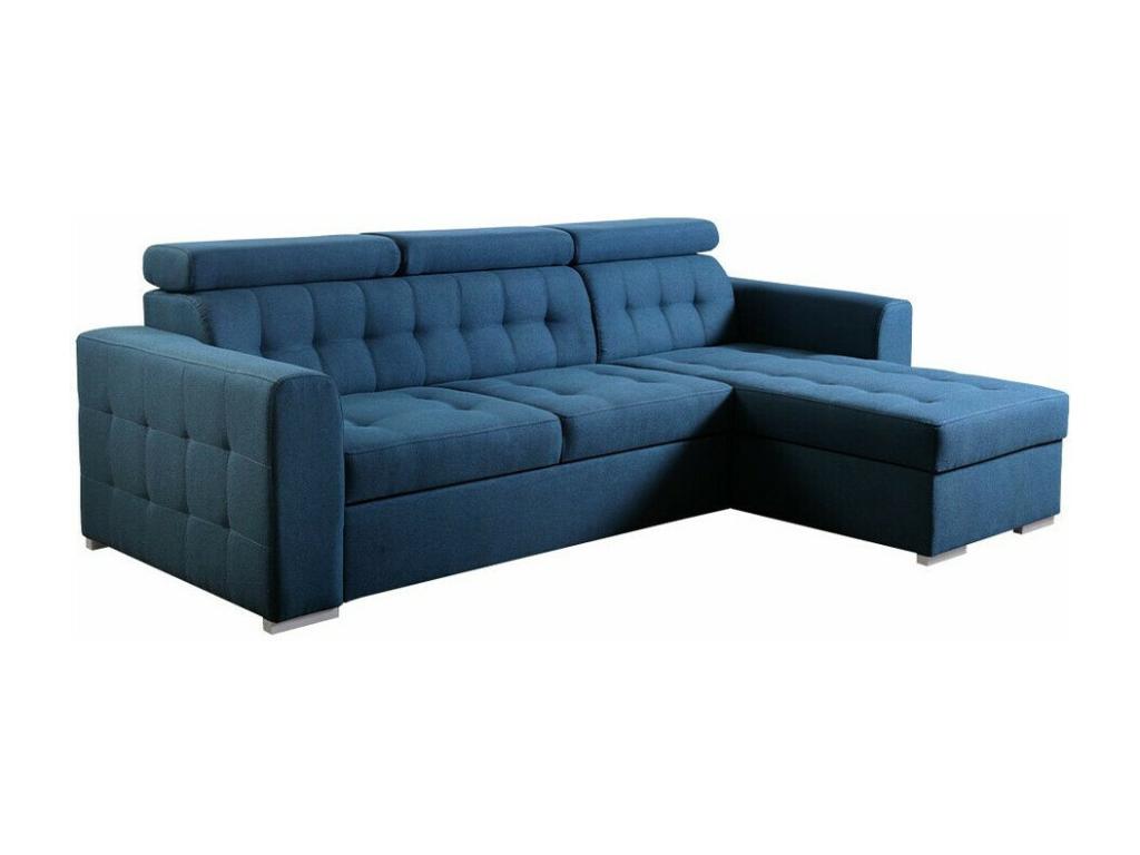 Lysvia 123 Corner Sofa, Blue, Sleeping Function, Bed Box, 265x175x87cm, HBMR87752