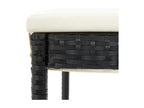 5-piece garden bar set and cushions, black woven resin PXKV67156