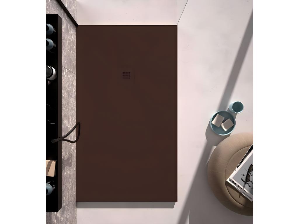 Lysvia Plus smooth chocolate shower tray with color grid - 110x80 cm WQKS27769