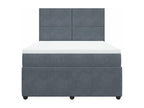 Lysvia bed base and mattress, Dark Grey 140x200cm Velvet SSSF81342