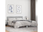 Lysvia bed frame grey 200x200 engineered wood and metal OFRJ75098