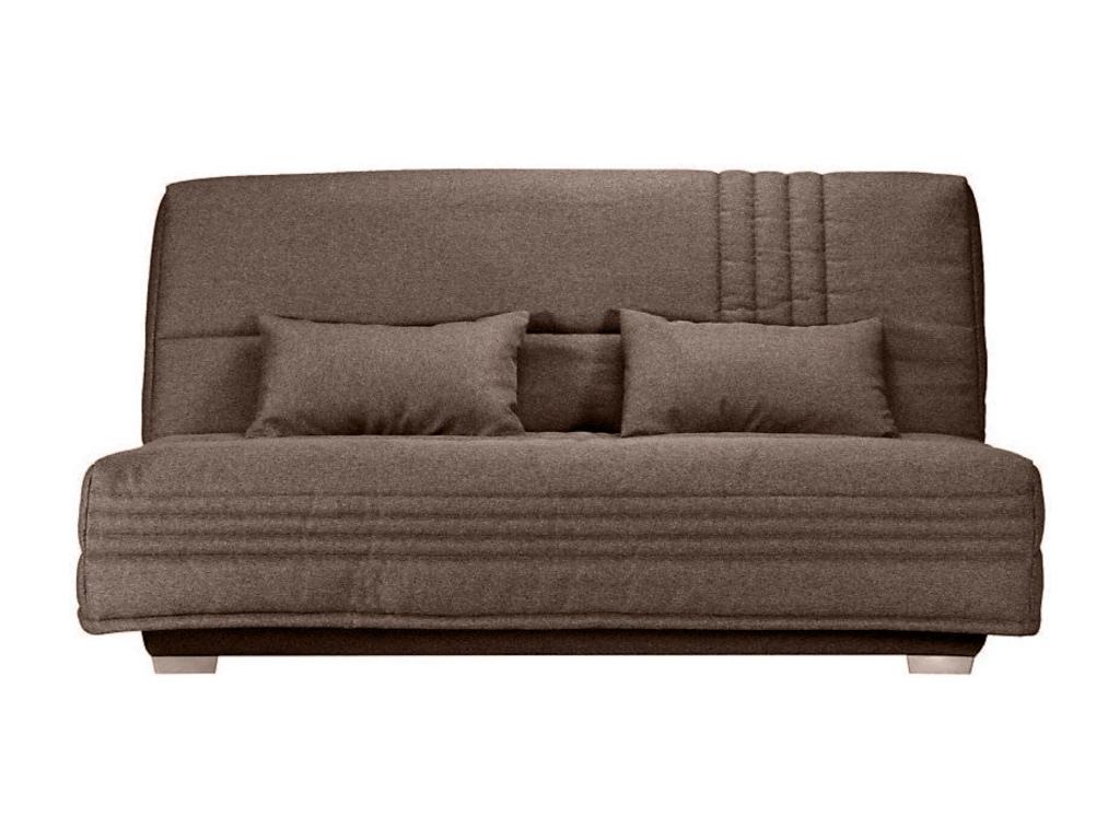 Fabric click-clack sofa with storage, Dormeva 17cm mattress, Dormeva 193cm - Light Brown color LPFC30041