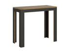 Extendable wooden console table with 4 wood and anthracite steel legs - White color - Legs and support on Elariva - 3 extensions QJEP94385